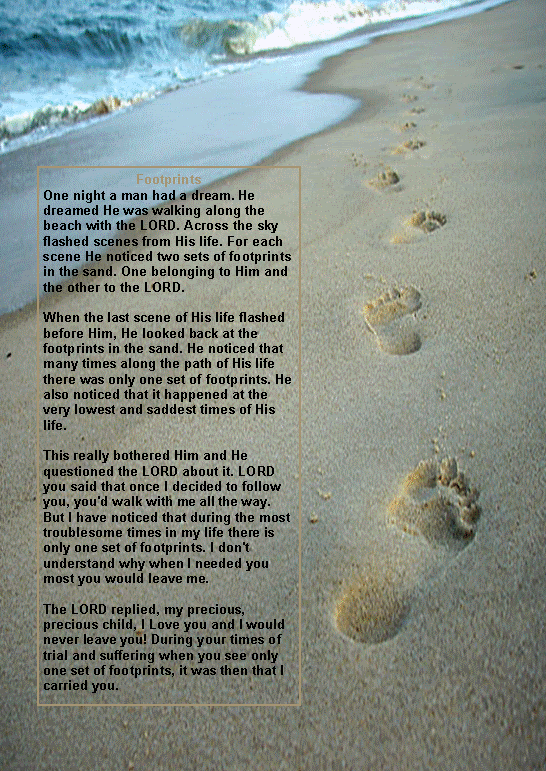 Footprints in the sand poem